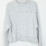 Mango MNG Womens Speckled Mock Neck Knit Sweater Size M White Cabincore Cozy Photo 0