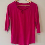 Eddie Bauer EDDIE‎ BAUER Women’s 3/4 Sleeve Pink Casual Top with Neckline Detail Size Medium Photo 0