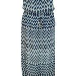 City Triangles  Navy Blue Ikat Print Maxi Dress Boho Summer Beach Vacation Medium Photo 0