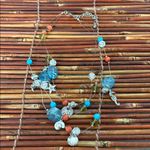 Triple Stand Multicolor Glass Beaded Necklace with Sea Charms 16” Photo 2