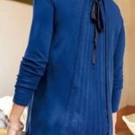 Soft Surroundings  Women's Reserva Sweater‎ Blue pleated Back Wool Blend Size XL Photo 0