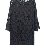 J.Crew NWT  Bell-Sleeve Dress in Embroidered Eyelet in Black - Size 4 Photo 2