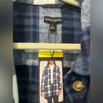 Banana Republic NWT Oversized  Navy and White Plaid Button Down Shirt Jacket Photo 8