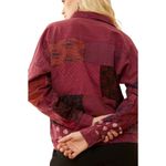 NWT Boutique Boho Chimson Trail Patchwork Button Front Jacket Berry Red Photo 3