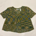 JH Collectibles Grunge Green Forest Fairy Gobblin Cropped Crochet Cardigan Large Photo 3