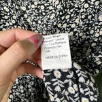 SheIn Black Cottagecore Boho Floral Ruffle Tie Front Crop Top V Neck Blouse L Photo 6