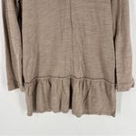 Pure Jill Neutral Tan Cotton Terry Longline Peplum Ruffle Hem Zip Hoodie‎ Jacket Size undefined Photo 10