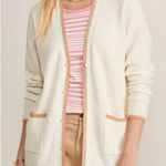 Vineyard Vines NEW  Varsity Tipped V-Neck Cardigan Marshmallow Photo 0