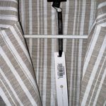 Coco + Carmen Striped Linen Blend Blazer Jacket Neutral Tan White Photo 2