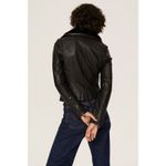 Slate + Willow Black 100% Lambskin Leather Faux Fur Lapel Leather Jacket sz L Photo 4