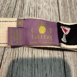 C.J. Laing Martini Black Pink‎ Cotton Web Ribbon Belt O Ring Size Medium 37" Blue Photo 3