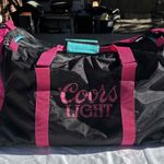 Coors Light Y2K 90s Teal Pink Duffel Bag Zip Logo Print Black Photo 0