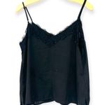 BP Nordstrom | S | Black Cami Lace Trim Satin Tank Sleeveless Top Photo 3