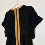 TOCCIN Black & Tan Faux Suede Stretch Hourglass Sheath Mini Dress Size 10 Photo 8
