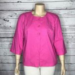 JM Collection  NWT Size 18 Pink Embroidered 100% Cotton Bolero Jacket Cardigan Photo 0
