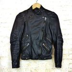 ZARA Moto Lamb Leather Jacket Women XS Black Cropped Multi Zipper Biker Rock VTG Photo 0