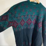 Vintage Black Green Red Tribal Dad Sweater XL Photo 1