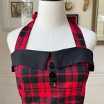 NWT Belle Poque Sleeveless Adjustable Halter Red Plaid Top M Size M Photo 2