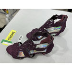 Womans Enzo Romeo Dress Sandals 7 Purple Glitter Back Zip Strappy Open Toe Heel Photo 2