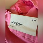 NYDJ  Marilyn Straight Leg Crop Jeans Pink Flamingo Fray Cuffed Leg NWT Size 18W Photo 10