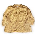 Covington  Gold Satin Lounge Top size XL Button Front Pajama Shirt Photo 0