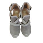 joe's jeans  Women's Mesh Peep‎ Toe Cross Strap Buckle Heel Sandal Size 9M Photo 4