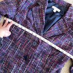 Coldwater Creek NEW Y2K Shaped Boucle Blazer Size 8 Purple Tweed Style NWT Photo 7