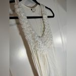 Luna Vitta White Fabric Flowered Scoop Neck Tank Top Blouse Size Large Photo 3