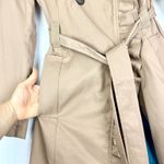 Anthropologie  Elevenses Ruffled Trench Coat Size 6 NEW Beige Belted Pockets Photo 3