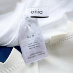 ONIA  Betty Cut Out One Shoulder One Piece Swimsuit Blue and White Size M NWT Photo 6