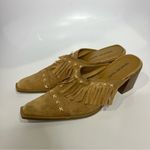 Newport News suede fringe mules tan cream size 9.5 Photo 2