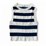 ZARA  Striped Navy and White Vest S Photo 1