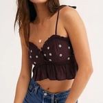 Free People Intimately  On A Star Cropped Ruffle Hem Cami Size Medium Plum Purple Photo 0