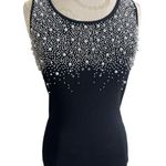 Berek2 Embellished Bead Fitted Knit Sweater Tank Top Medium Black Photo 0