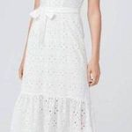 Paige Seryne Self Belt Geometric Eyelet strappy white Midi Dress new size 6 Photo 0