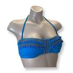 Lucky Brand Teal with Colorful Ruffle Stitch Bikini Top NWT Photo 2