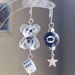 Handmade y2k retro kawaii funky style dangle earrings Photo 0