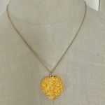 Viviane Woodard Primeval Perfume Locket Heart Pendant w/ Rhinestones, Gold Photo 1