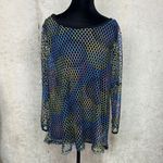 Joseph Ribkoff  Mesh Black/Multi Overlay Top Photo 2