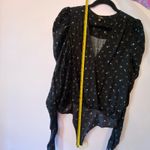 AFRM Revolve Danna Black Floral Long Sleeve Bodysuit Puff Sleeve V Photo 9