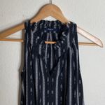 Madewell Womens Black White Ikat Striped Cotton Halter Neck A-Line Dress ( XS ) Photo 2