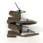 P. Monjo Roman Style Slingback Sandals Lace Up Silver Tan Leather Womens Size 36 Photo 4