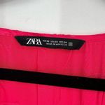 ZARA Women's Floral Jacquard Long Sleeve Tie Waist Long Wrap Dress Fuchsia Sz XS Photo 4