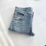 AGOLDE | Revolve Lana Straight-Leg Distressed Denim Jeans in Blue Photo 3