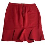 ZARA Woman High Rise Pencil Midi Skirt Brick Red Size Small Photo 1