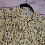 Sundance BUTTER YELLOW PLEATED RED BLUE FLORAL PRINTED HI LOW POPOVER BLOUSE M Photo 2