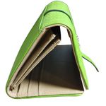 Leather Wallet Lime Green Embossed Faux Snap Closure Decorative Bee Accent Photo 6