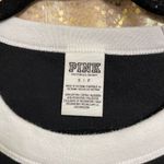 PINK - Victoria's Secret PINK Ringer Black White Holographic Holiday Dog T-Shirt, Small Photo 3