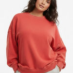 Aerie Getaway Sweatshirt Womens L Bright Red Oversized Cozy Cool Girl Lounge Photo 0