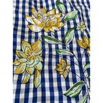 Signature Collection womens blue/white checker top with floral embroidery size L Blue Size L Photo 8